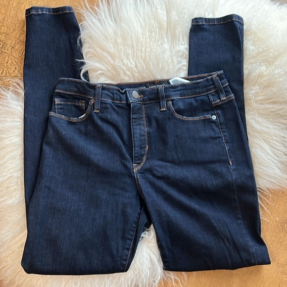 đź’• Banana Republic Dark Wash Mid Rise Skinny Jeans Sz 30 L - Picture 4 of 5